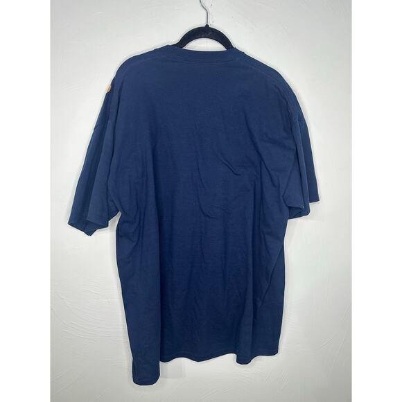 Jerzees Heavyweight T-Shirt Teddy Bear Vintage 90s Short Sleeve Size XL Navy - Picture 3 of 6